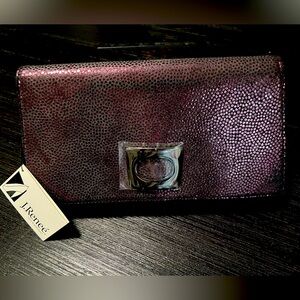 NWT J.Renee Plum/Black Muted Iridescent Evening Bag